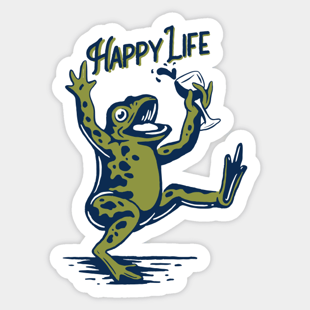 Green Frogs Enjoy Life Sticker by giantplayful